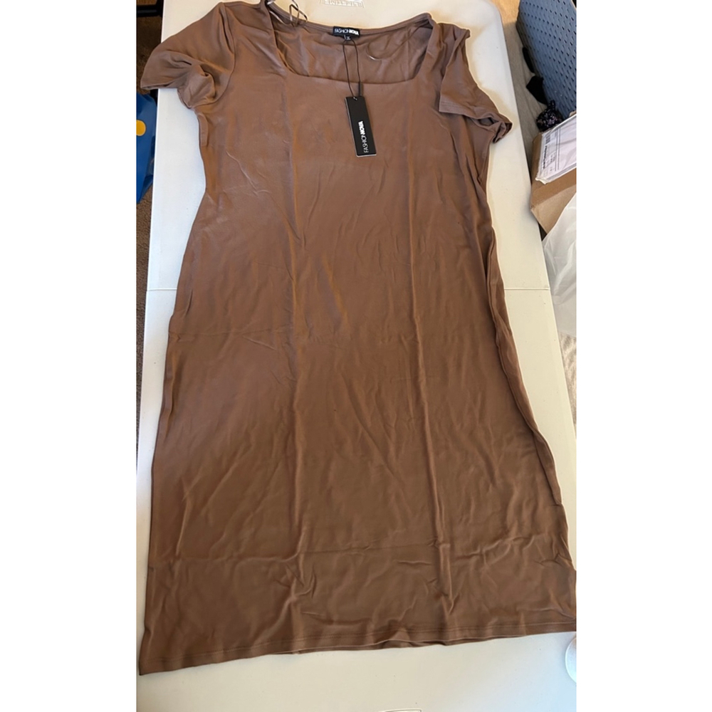 Women's Fashion Nova Dress, Brown, Size 2X